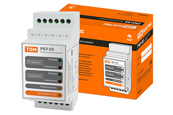 TDM Реле контроля уровня РКУ-03-1нас/2рез/4ур/6датч-230/400В-DIN (без датчиков) SQ1507-0004