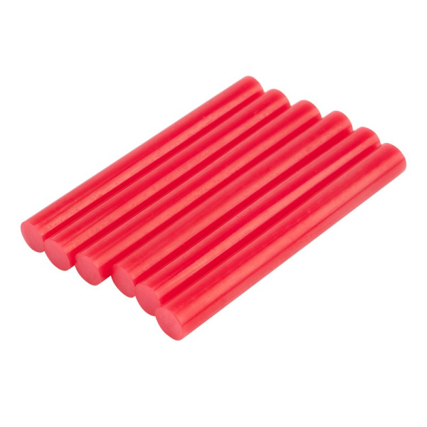 Клеевые стержни d=11,3 мм, L=100 мм, красные (упак. 6 шт.) Rexant 09-1229
