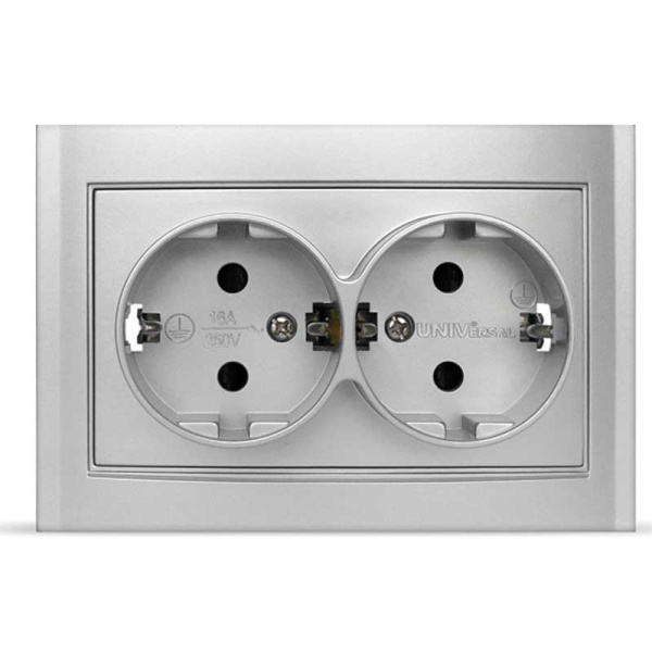 UNIVersal "Бриллиант" Розетка "серебро"2-ая с/з 7949780