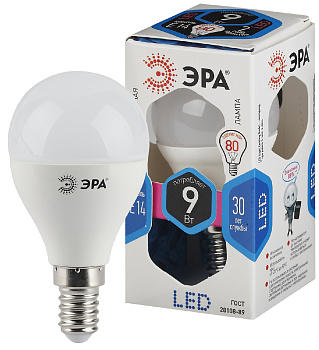 ЭРА LED P45-9W-840-E14 (диод, шар, 9Вт, нейтр, E14)