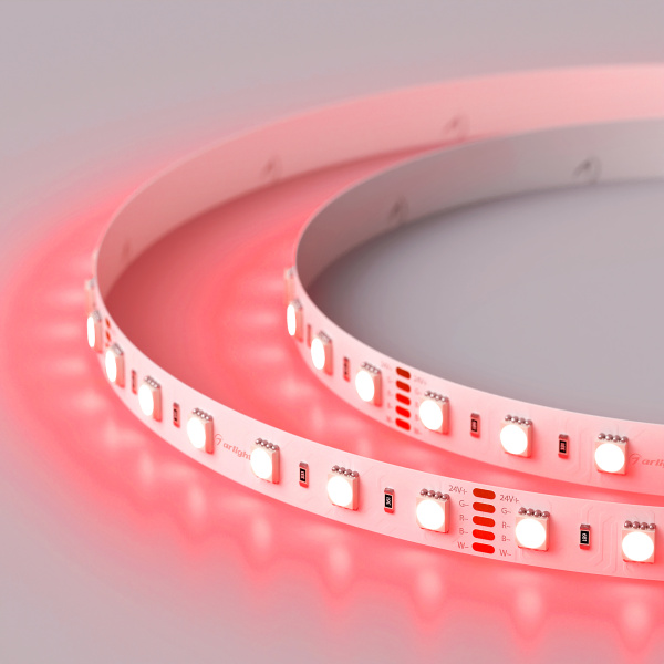 Купить Arlight Светодиодная лента RT-B60-12mm 24V RGBW-White-4-in-1 (19.2 W/m, IP20, 5060, 5m) (Открытый) 019096(2)