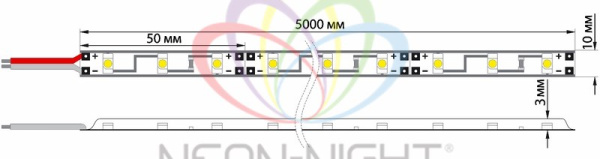 Купить LAMPER LED лента силикон, 10 мм, IP65, SMD 5050, 60 LED/m, 12 V, цвет свечения теплый белый 141-496