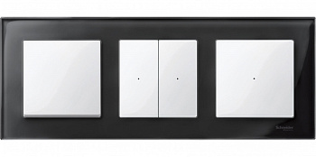 SE Merten SM M-Elegance Стекло Черное кальцит Рамка 3-ая MTN404303