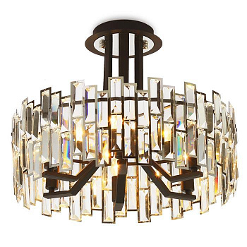Ambrella Подвесная люстра с хрусталем TR5052 CH/BK/CL хром/черный/прозрачный E14/6 max 40W D500*380 Ambrella Подвесная люстра с хрусталем TR5052 CH/BK/CL хром/черный/прозрачный E14/6 max 40W D500*380