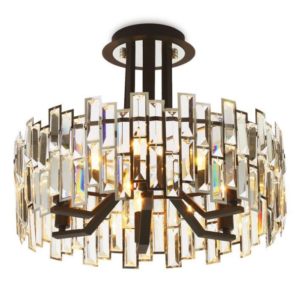 Ambrella Подвесная люстра с хрусталем TR5052 CH/BK/CL хром/черный/прозрачный E14/6 max 40W D500*380 Ambrella Подвесная люстра с хрусталем TR5052 CH/BK/CL хром/черный/прозрачный E14/6 max 40W D500*380