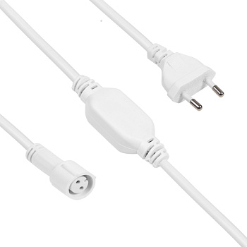 NEON-NIGHT Комплект подключения для уличных гирлянд 230В / 4А, цвет провода: белый, IP65 303-500-1