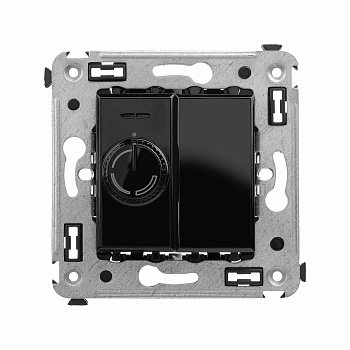 DKC Диммер поворотный в стену, "Avanti", "Черный квадрат"