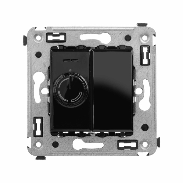 DKC Диммер поворотный в стену, "Avanti", "Черный квадрат"