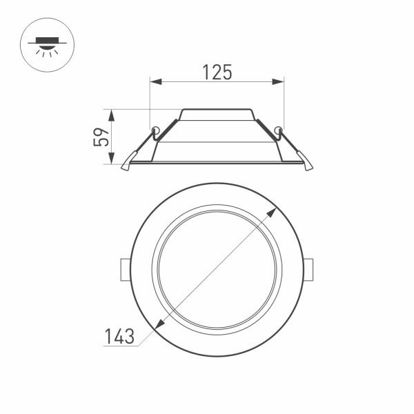 Купить Arlight Светильник IM-CYCLONE-R145-14W Day4000 (WH, 90 deg) (IP40 Металл, 3 года) 023205(2)