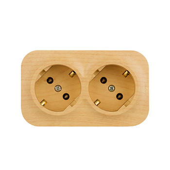 Legrand Quteo IP 20 Дерево Розеточный блок с предварительным подключением 2 x 2К+З без шторок - 16 A - 250 В~ 782293