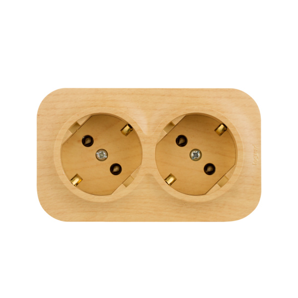 Legrand Quteo IP 20 Дерево Розеточный блок с предварительным подключением 2 x 2К+З без шторок - 16 A - 250 В~ 782293