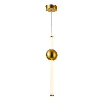 Favourite 2642-1P подвес Каркас цвета золотистой бронзы, плафон из белого матового стекла, декоративный элемент в виде шара цвета золотистой бронзы
