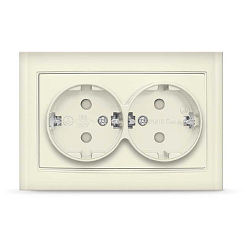 UNIVersal "Бриллиант" Розетка "слоновая кость"2-ая с/з з/ш 7948769