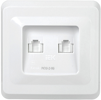 IEK VEGA РК10-2-ВБ Розетка 2-ая комп. RJ45 Cat5e ВЕГА белый