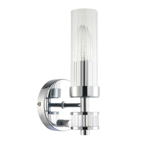 Купить Favourite 2672-1W настенный светильник Каркас цвета хром, плафон из прозрачного стекла, управление с помощью диммера