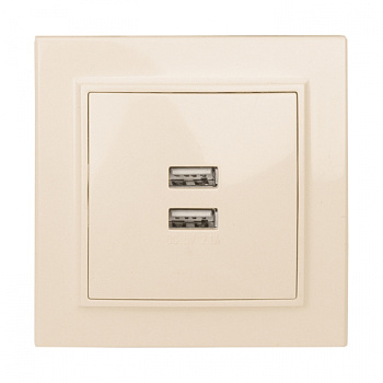 EKF Basic Минск Бежевый Розетка USB 2-ая, 2,1А, СП