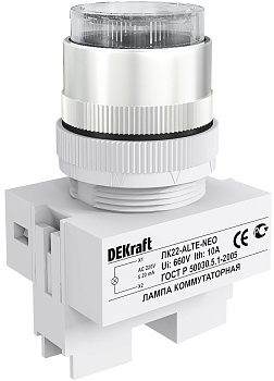 Dekraft Лампа комм. ALTE D22 БЕЛЫЙ неон 220В ЛK-22