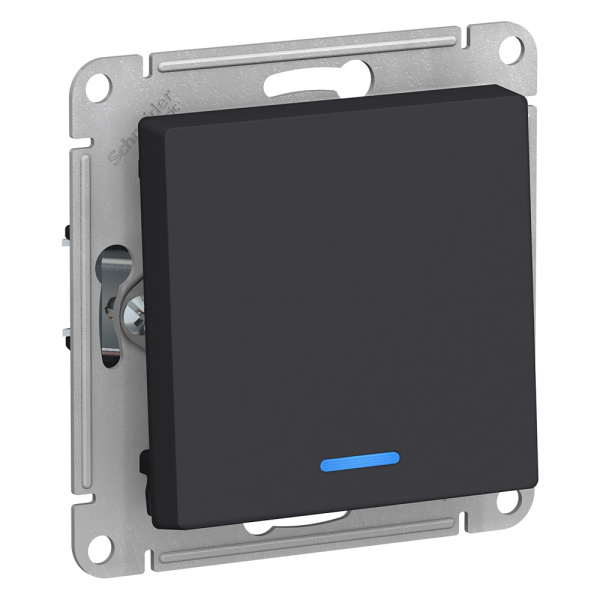 Systeme Electric AtlasDesign Карбон Выключатель 1-клавишный с подсветкой, сх.1а, 10АХ, механизм