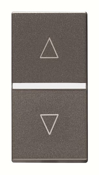 ABB Механизм выключателя жалюзи кнопочный, без фиксации, 1-модульный, серия Zenit, цвет антрацит 2CLA214400N1801