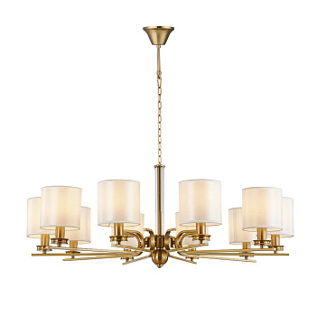 Favourite 2679-10P подвесная люстра Каркас бронзового цвета, абажуры из белого шелка