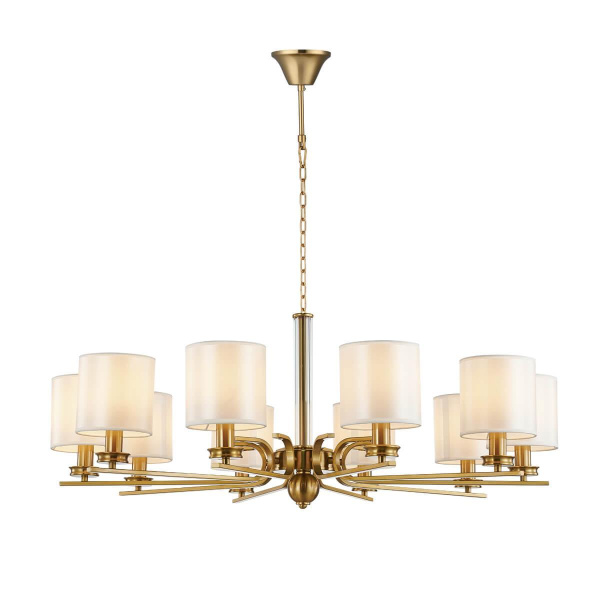 Favourite 2679-10P подвесная люстра Каркас бронзового цвета, абажуры из белого шелка