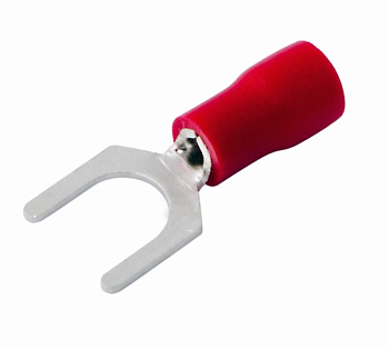 Наконечник вилочный изолированный 6.5мм 0.5-1.5мм² (НВи 1.5-6) красный Rexant 08-0114