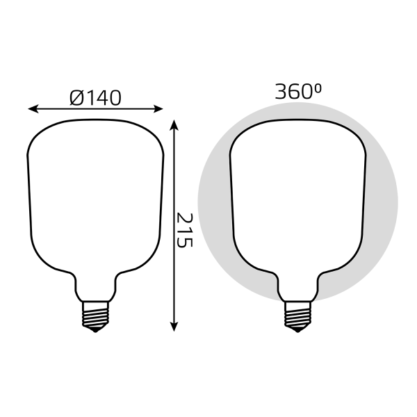 Купить Gauss Лампа Filament V140 9W 890lm 4100К Е27 milky LED 1015802209