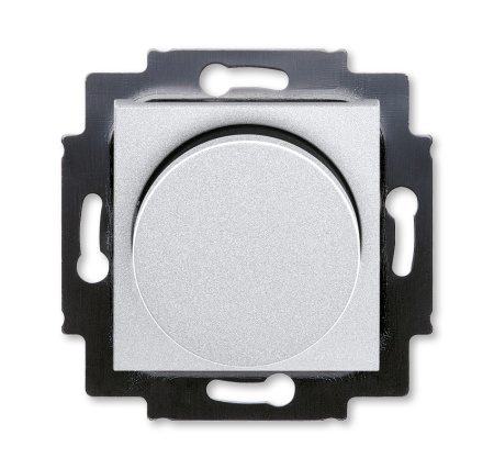 ABB EPJ Levit серебро / дымчатый чёрный Диммер поворотно-нажимной, 60-600Вт, R 2CHH942247A6070