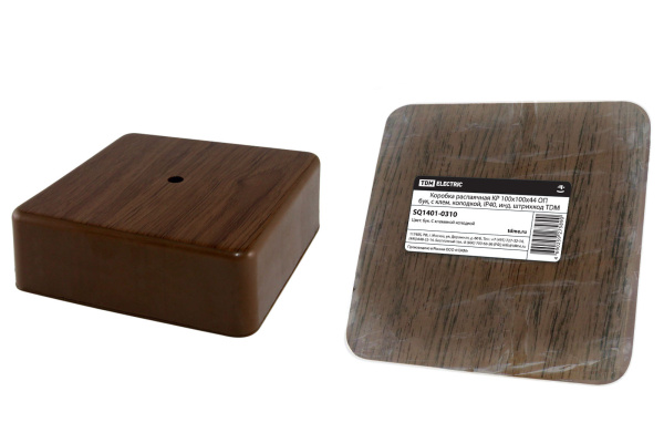 TDM Коробка распаячная КР 100х100х44 ОП бук, с клем. колодкой, IP40, инд. штрихкод SQ1401-0310