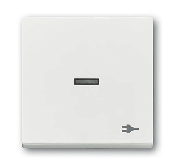 ABB "Клавиша для механизма 1-клавишного выключателя, с прозрачной линзой, c символом ""ВИЛКА"" Future/Axcent/Carat/Династия, белый барха 2CKA001751A3163