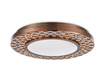 Ambrella Потолочный светодиодный светильник с пультом FA9449 CF/TI кофе/янтарь 132W D600*85 (ПДУ РАДИО 2.4)