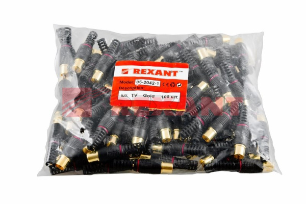 Купить Разъем штекер TV без пайки Черный Rexant 05-2042