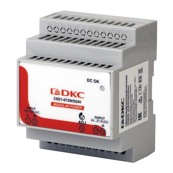 DKC Источник питания "MODULAR POWER", однофазный, 72Вт, 3А, 24В
