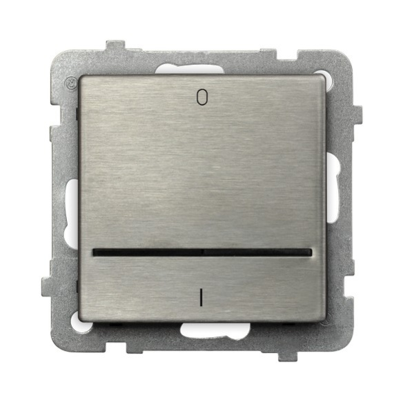 Ospel Sonata Сталь Выключатель 2-полюсный с подсветкой, без рамки ŁP-11RMS/m/37