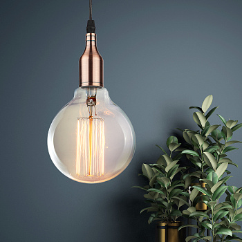 ЭРА PL13 E27 - 6 RC Подсветка Накладной, цоколь Е27, провод 1 м, цвет медь (60/360)