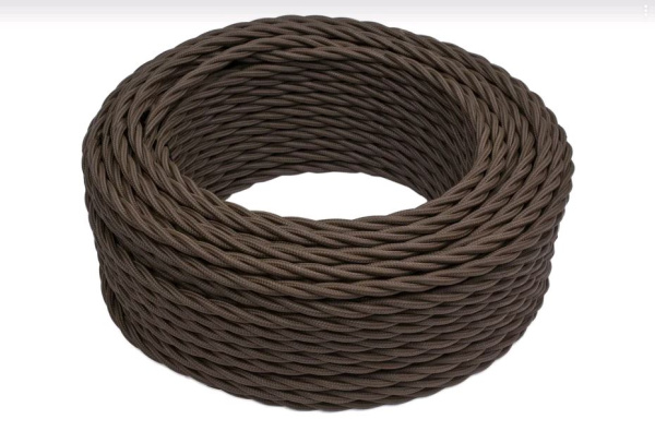 BIRONI Коричневый матовый Витой провод 2*0,75 150м B1-422-72-150