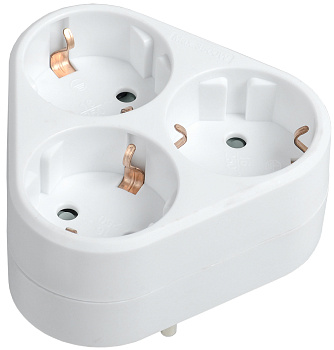 IEK Тройник Т-01/03 3 места 2P+PE 16А треугольный белый