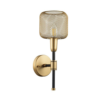 Odeon Light 4975/1W LOFT ODL22 475 черный/мат.золотой/металл.сетка Бра E14 1*40W LECOLA