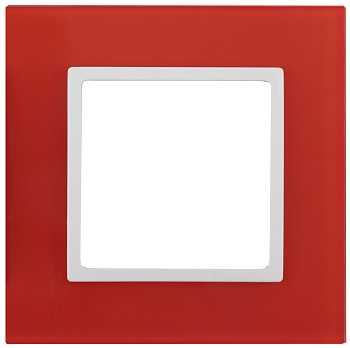 ЭРА 14-5101-23 Elegance Красный/белый Стекло Рамка 1-ая