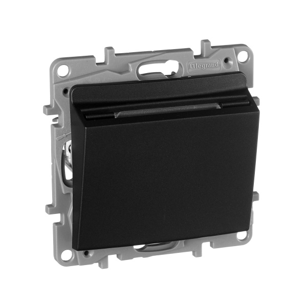 Купить Legrand Etika Антрацит Выключатель карточный с выдержкой времени, с подсветкой 672693