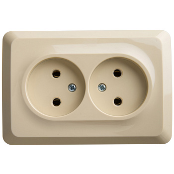 Systeme Electric Этюд наруж Крем Розетка 2-ая угловая б/з без шторок 16А 250B