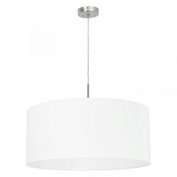 Eglo Подвес PASTERI, 1х60W (E27), Ø530, никель матовый/текстиль, белый 31575