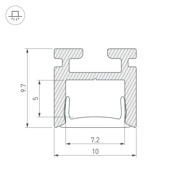 Купить Arlight Профиль PIK-1010-2000 ANOD (Алюминий) 029089