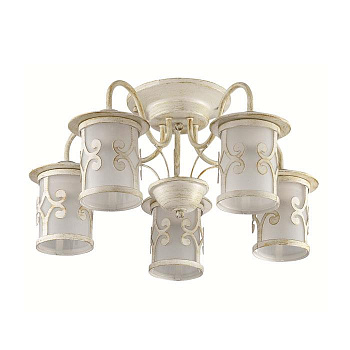 Lumion 3125/5C LN16 120 белый/зол.патина/стекло/метал.декор Люстра потолочная E27 5*40W 220V SEKVANA