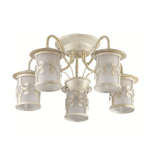 Lumion 3125/5C LN16 120 белый/зол.патина/стекло/метал.декор Люстра потолочная E27 5*40W 220V SEKVANA