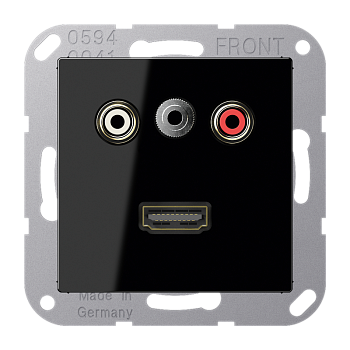 JUNG 2x Cinch Audio (RCA) / Stereo Jack (TRS 3.5 mm) / HDMI, чёрный MAA1082SW