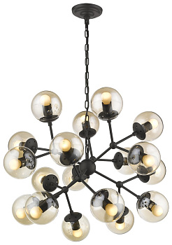 Wertmark WE236.18.023 Люстра подвесная Черный/Янтарный E27 18*60W