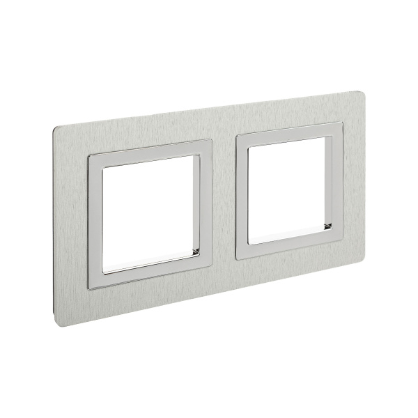 Купить DKC Рамка из алюминия, "Avanti", серая, 2 поста (4 мод.)