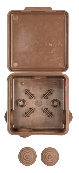 Купить EKF PROxima Коробка распаячная КМР-030-031 с крышкой (80х80х50) 7 мембранных вводов тёмное дерево IP54