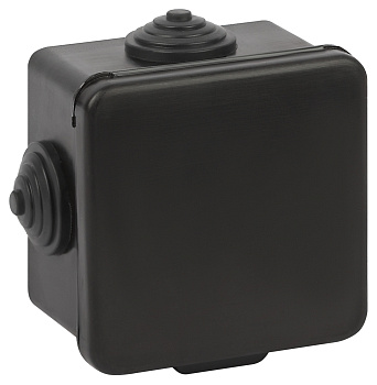 ЭРА Распаячная коробка KOR-65-65-50-4g-B открытой установки КОР 65х65х50мм черная с гермовводами 4 входа IP54